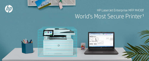 HP LaserJet Enterprise MFP M430f, Black and white, Printer for Business, Print, copy, scan, fax, 50-sheet ADF; Two-sided printing; Two-sided scanning; Front-facing USB printing; Compact Size; Energy Efficient; Strong Security HP LaserJet Enterprise MFP M430f, Black and white, Printer for Business, Print, copy, scan, fax, 50-sheet ADF; Two-sided printing; Two-sided scanning; Front-facing USB printing; Compact Size; Energy Efficient; Strong Security